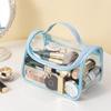 Love Heart Mesh Cosmetic Bag PVC Handheld Makeup Pouch Casual Transparent Makeup Bag  Travel
