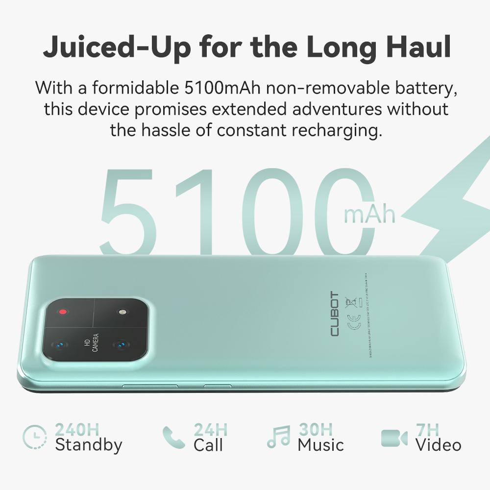 Cubot A1, Smartphone Android 13, 4GB RAM+128GB ROM, Octa-core, 6.56'' HD+ Screen, 13MP Camera, 5100mAh Battery, Face ID