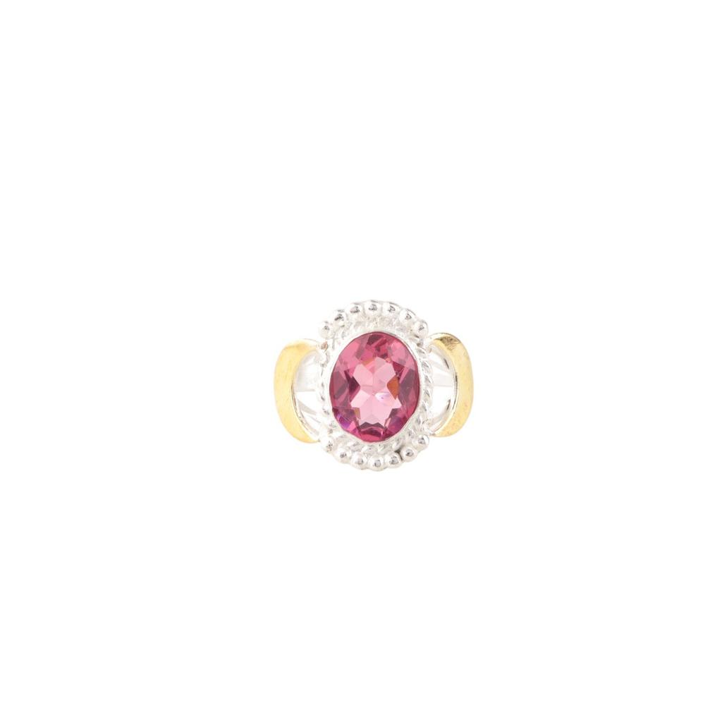 Pink Tourmaline Gemstone 925 Sterling Silver Jewelry Handmade Oval Shape Ring RR-61-7