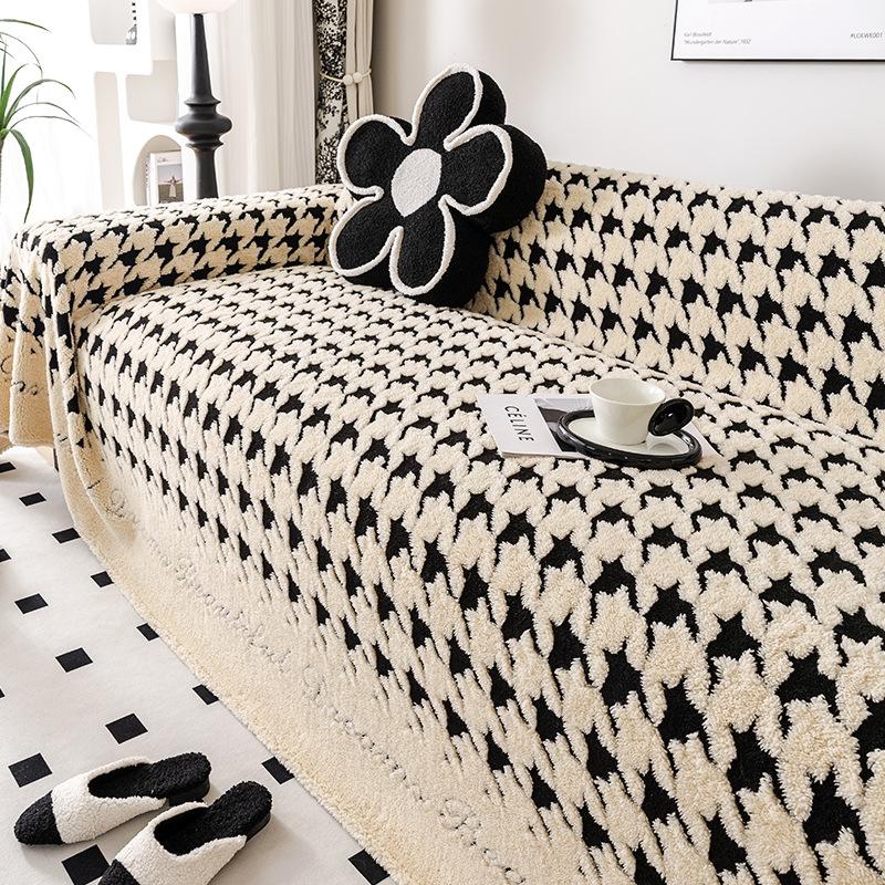 British Wind Sofa Towel Does Not Shed Hair Shu Cotton Lint Winter Soft Waxy Thickened Non-slip Plush Cover Sofa Cover Cover Cloth
