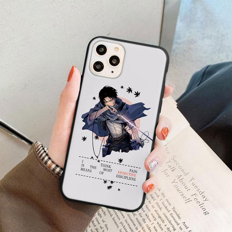 Черный матовый чехол для телефона с японским аниме «Атака Титанов» для iPhone 7 8 6 6S Plus 5 SE 2020 XS 10 11 12 Pro Max Mini X XR, чехол из ТПУ