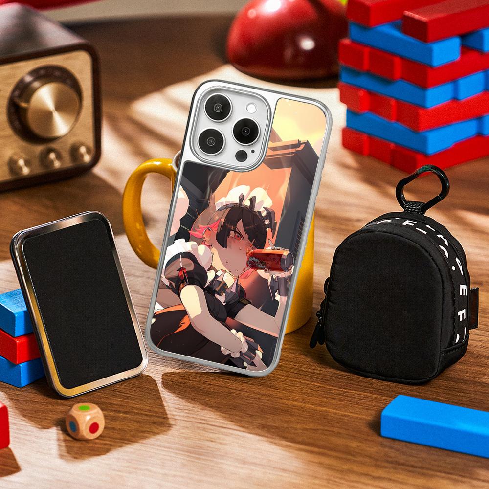 Эллен Джо милый игровой узор дизайн девочки Чехол для телефона для iPhone 16 15 14 13 12 11 Pro Max Овчина Серебристый край защитный чехол