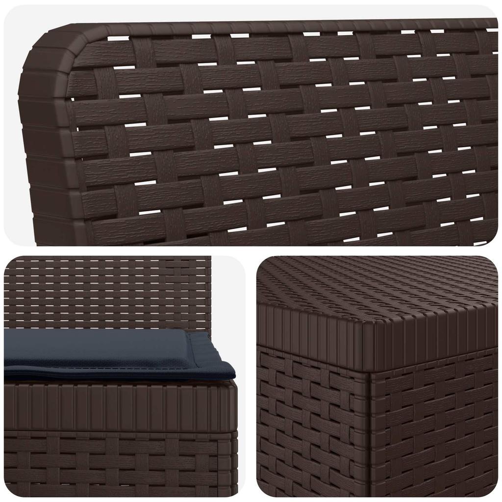 5 Seater Garden Sofa with Cushions Rattan Look PP Brown