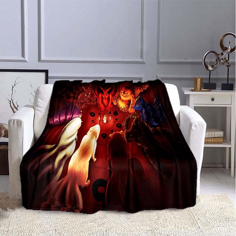 Cartoon Naruto 3D Printed Flannel Blanket for Beds Hiking Picnic Fashionable Bedspread Throw Blanket 30 Styles