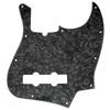 Musiclily Pro 10-Hole Jazz Bass Pickguard for 4-String American Jazz Bass, Black Pearl, 4 Picks