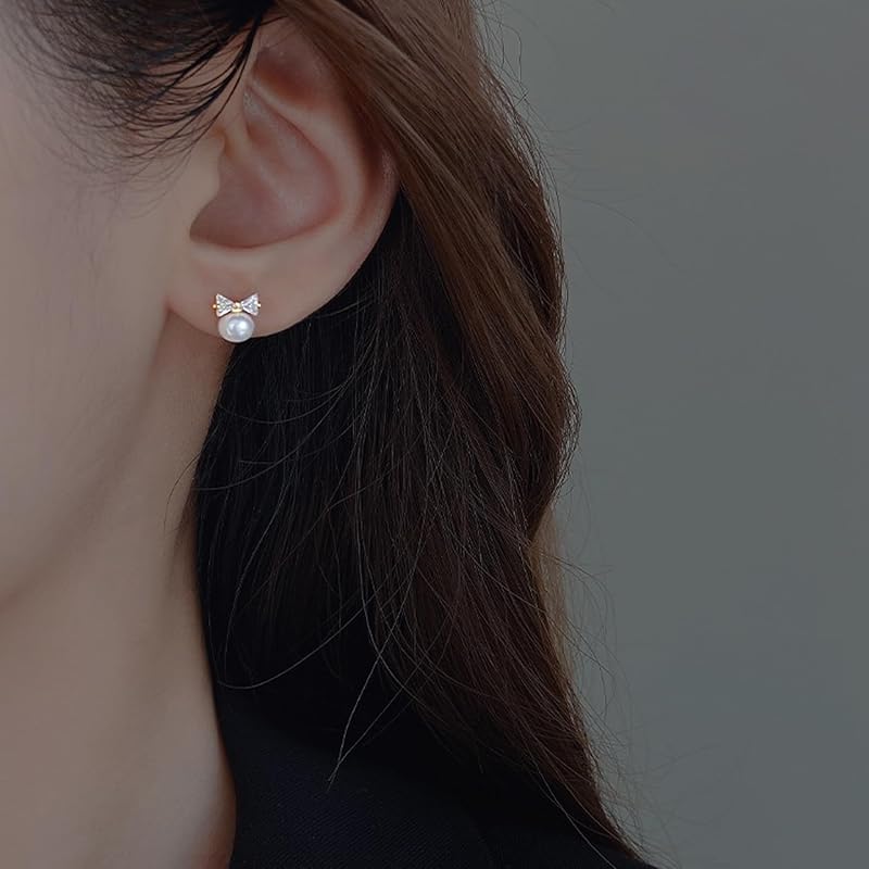 Набор серег Оставь это на 6 пар в наборе Совместимо с металлической аллергией второй прокол для женщин 18К покрытие Гипоаллергенные милые Маленькие серебро 925 2