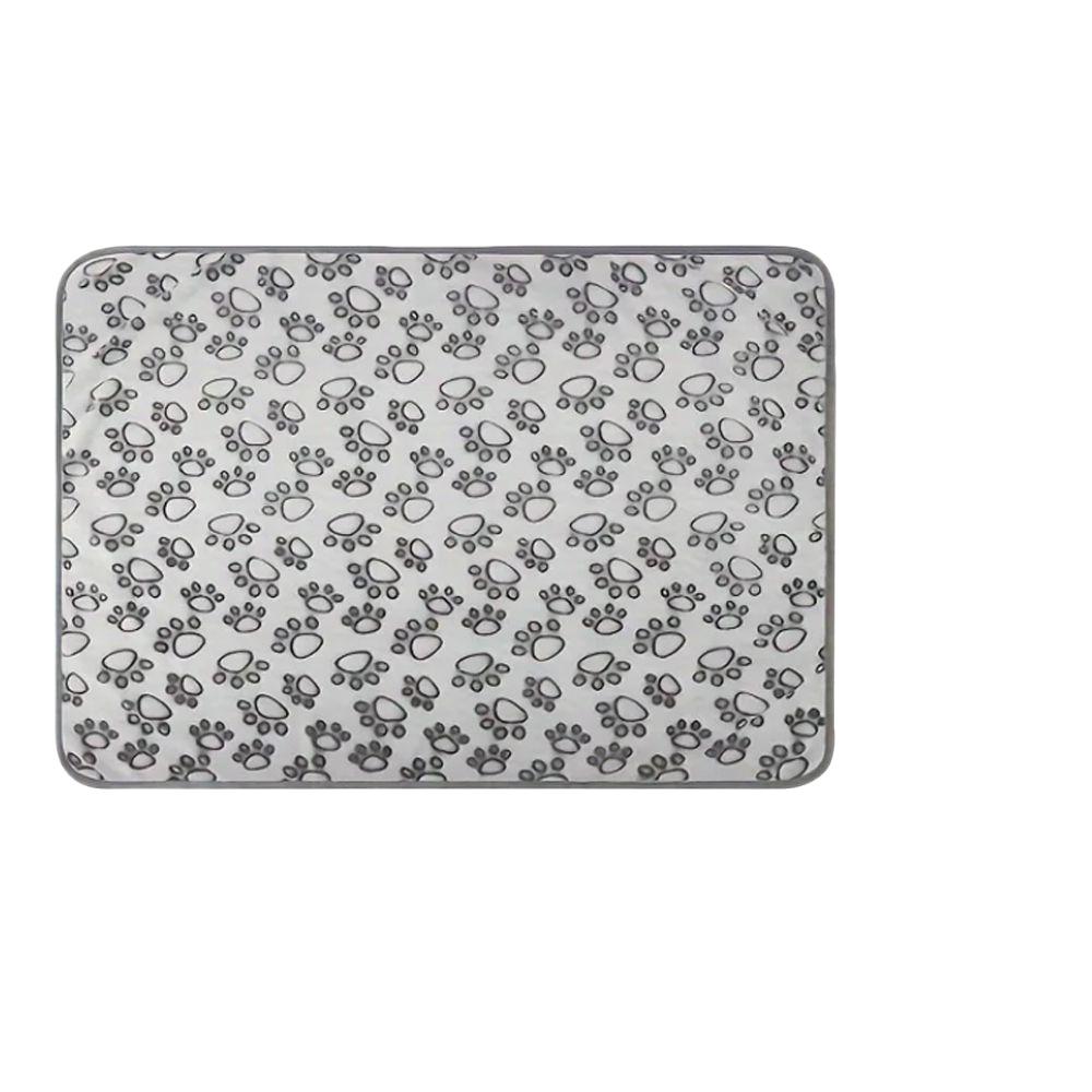 Pet Blanket Soft Fluffy Flannel Dog Blanket Grey Footprint Pattern Pet Mat Warm and Comfortable Blanket for Cat Dogs