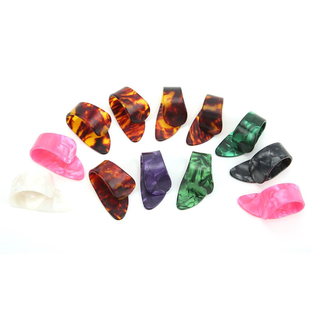 12Pcs Finger Picks Thumb Celluloid General Guitar Parts Instrument Accessories Storage Box