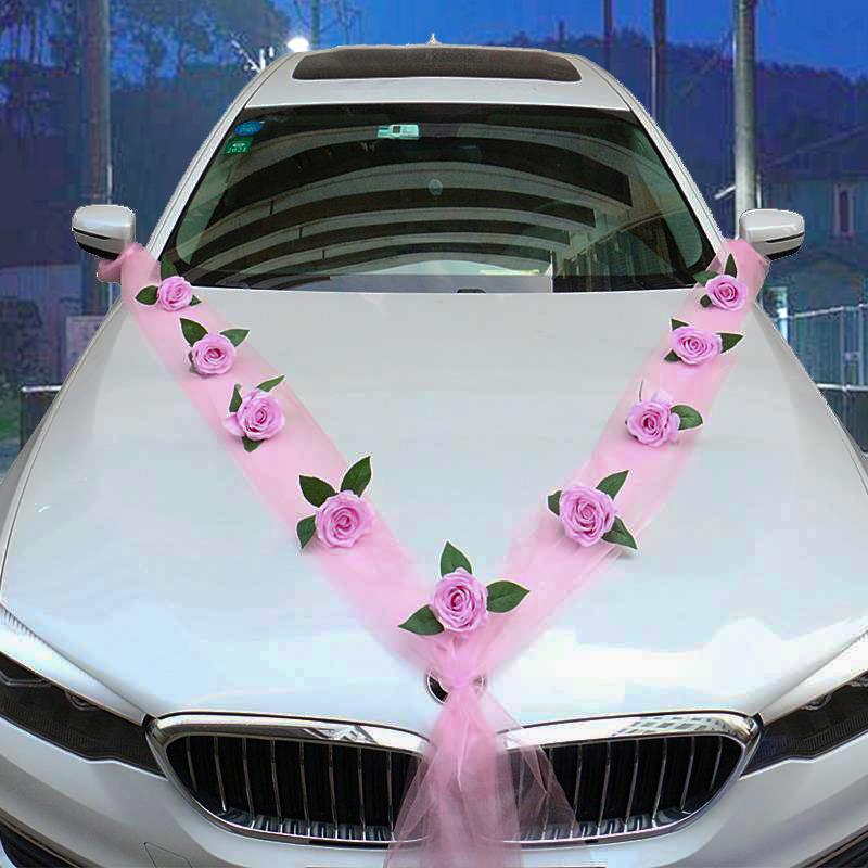 1set Wedding Car Decoration Car Head Flower Wedding Supplies Wedding Main Wedding Car Layout Set Creative Personality