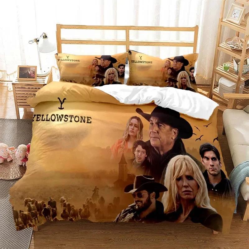 Постельное белье Yellowstone Fashion с цифровой печатью, комплект: пододеяльник, одеяло, кровать, односпальный, полуторный, двуспальный, королевский, молодежный, детский, для девочек, для мальчиков, подарок