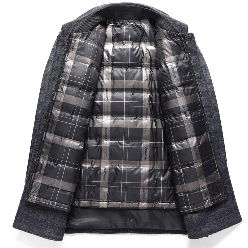 Осенне-зимнее шерстяное пальто со съемной двухсторонней подкладкой для мужчин, шерстяные пальто для людей среднего и пожилого возраста, шерстяные пальто средней длины для пап