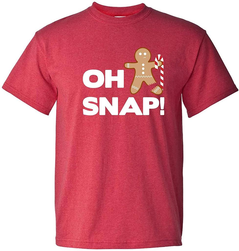 Oh Snap - Funny Christmas Gingerbread Man Candy Cane T Shirt