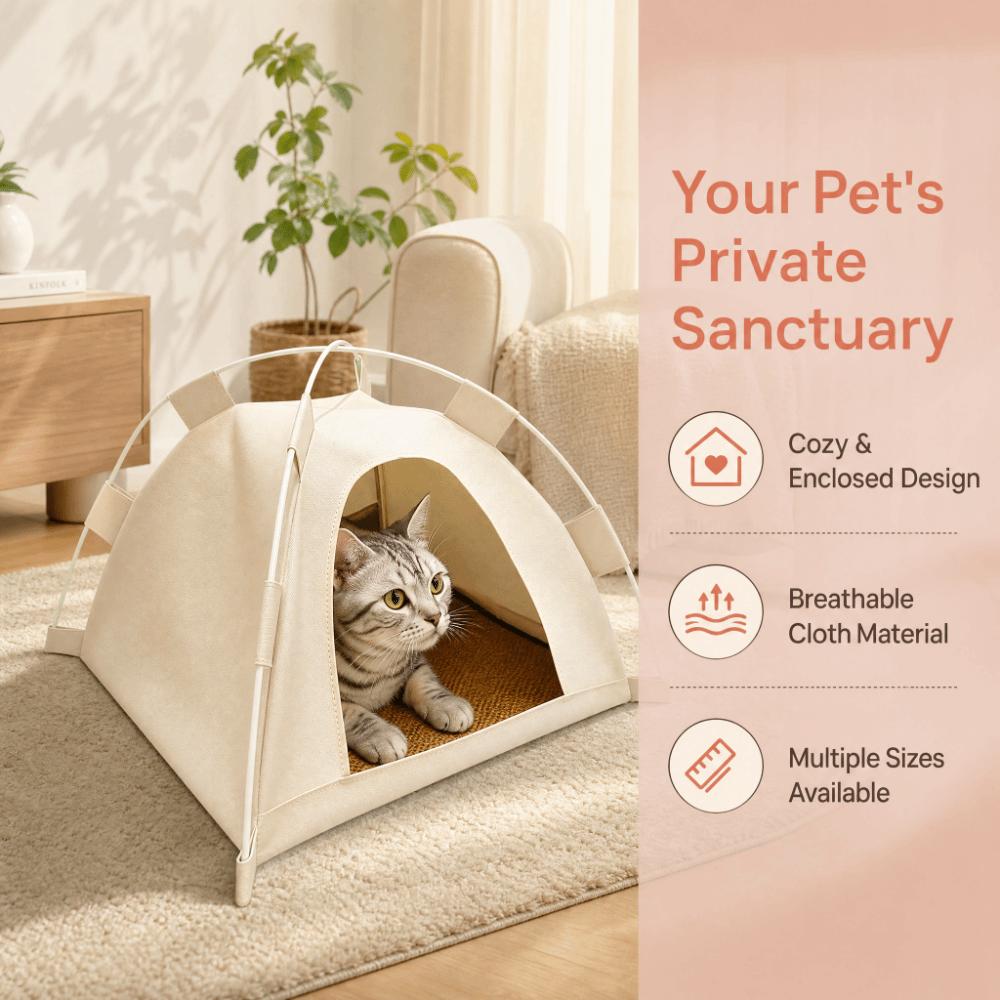 Foldable Dog House Detachable Cooling Dog Cave Cat Bed Portable Pet Tent  Camping Use