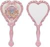 Зеркало для рук Flower Knows Strawberry Cupid, Винтажное ручное зеркало, Изящное и красивое зеркало-принцесса с длинной ручкой, Подарок для девочек и женщин(Молочно-розовый)