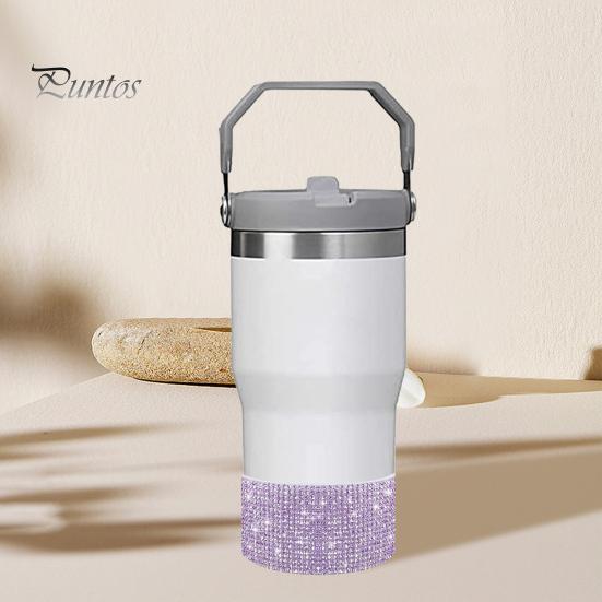 Силиконовый чехол со стразами для стакана 40 унций, блестящий чехол для бутылки с водой, нижний рукав, противоскользящий, игристый, аксессуары для стакана