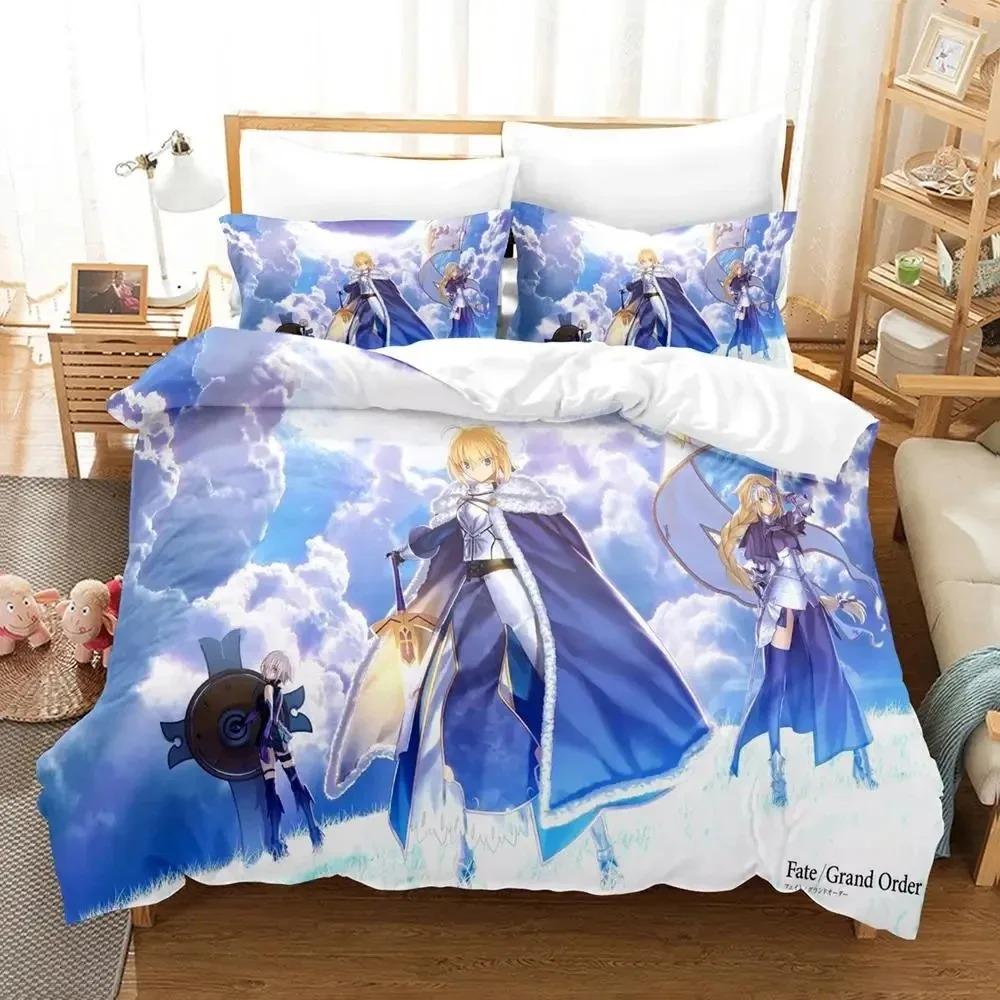 Комплект постельного белья Anime Fate Grand Order, пододеяльник, постельный комплект, пододеяльник, наволочка, одеяло размера king-size, комплект постельного белья для мальчиков и взрослых