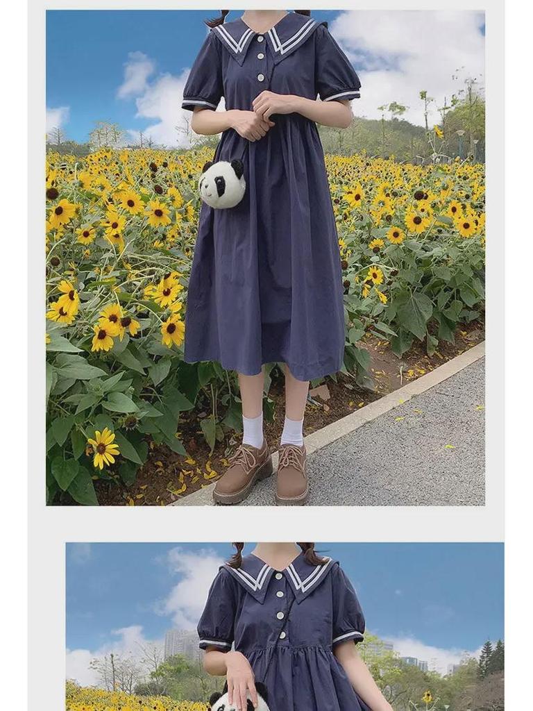 Летнее платье с кукольным воротником для девочек - Юбка для подростков