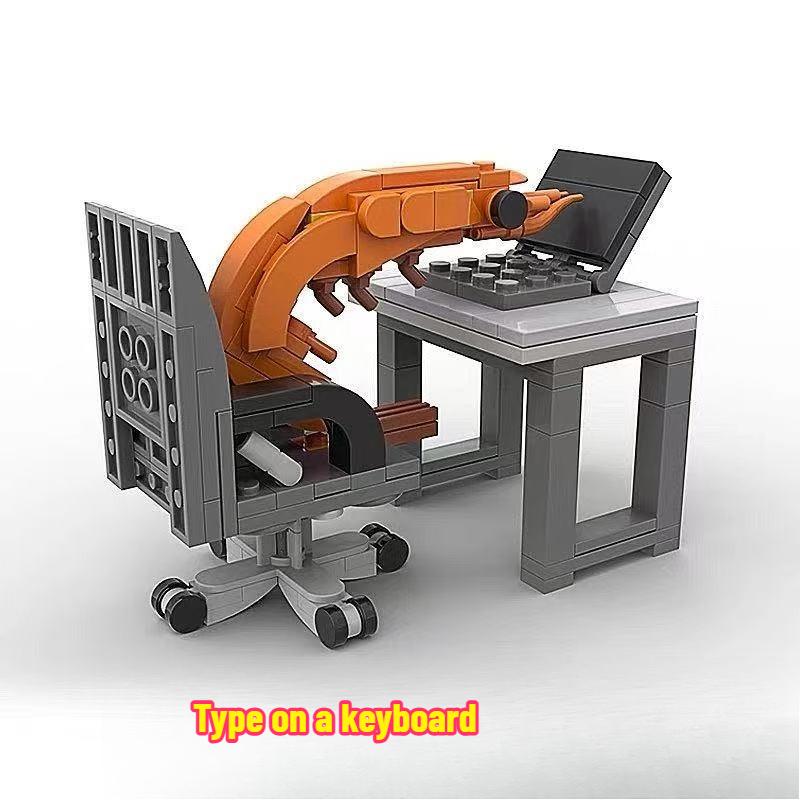 2025 Новые MOC Фигурки Модели Креветок Конструктор Креативный Взрослый Офисный Стол Прикол Пазл Сборка Кирпичик Орнамент Игрушки