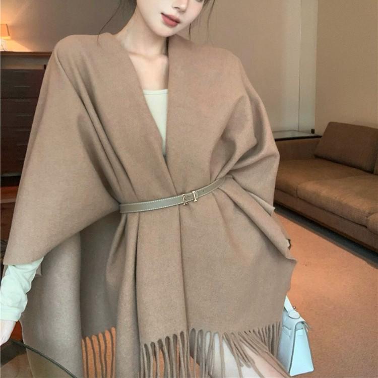 Korean High-End Tassel Knit Scarf Shawl - Autumn/Winter Versatile Style