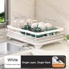 Dish Bowl Drainer Dish Drying Rack Adjustable Kitchen Plates Organizer with Drainboard Over Sink Countertop Cutlery Storage Hold 2