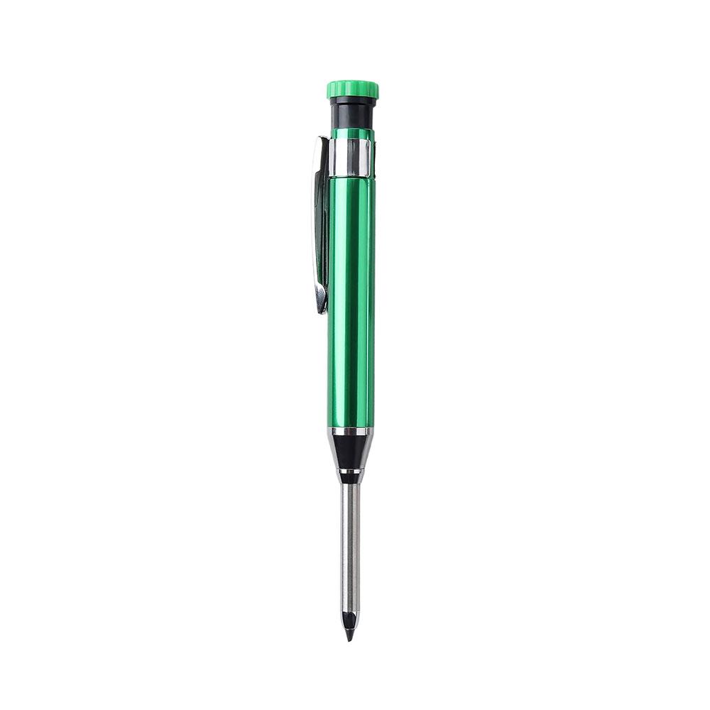 Long Head Nib Deep Hole Woodworking Metal Solid Carpenter Mechanical Pencil Set with Sharpener Construction Marking Scriber Tool