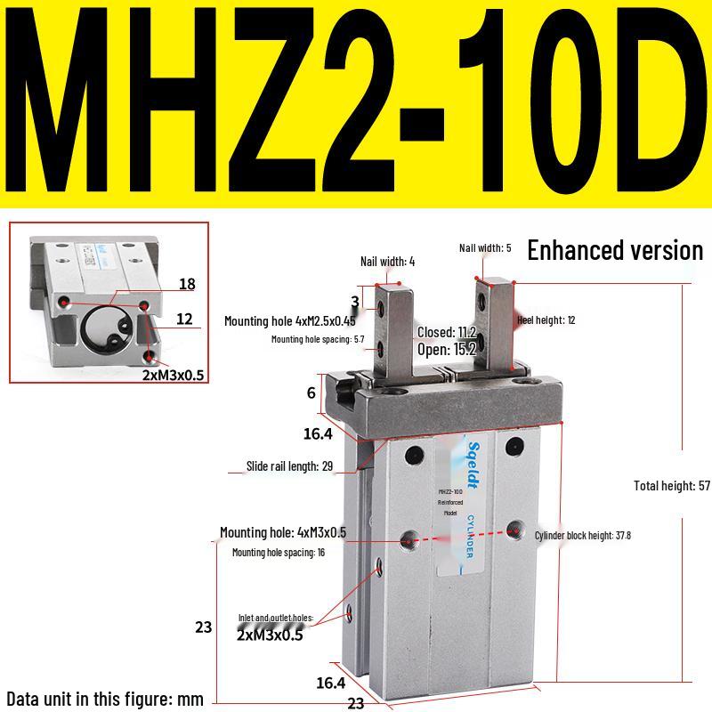 MHZL2 Pneumatic Finger Cylinder Parallel Manipulator Gripper MHZ2/HFZ Series