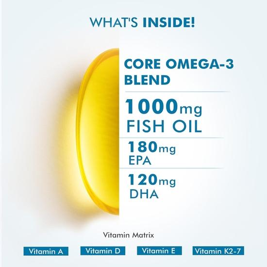 DR. MOREPEN Omega 3 Deep Sea Fish oil 1000 mg Omega with 300 mg DHA with Vitamin A, D3, E & K27 | 60 softgels - (Pack of 1)