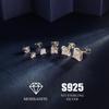 7MM MOISSANITE Square Princess Stud Earrings Unisex 925 Silver Passes Tester