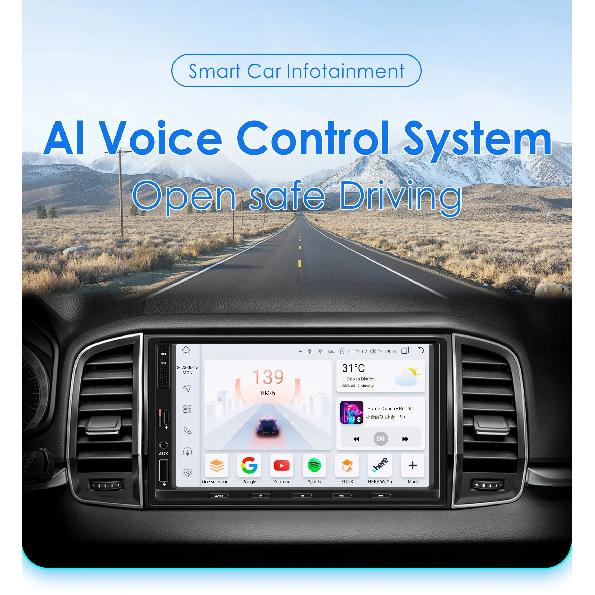 7" Ossuret 2Din CarPlay Android Auto Universal Car Radio Navigation GPS TypeC 4G BT Quad Octa Core UI7862 Headunit IPS Screen