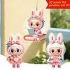 Bestseller 3pcs Cute Cartoon Pink LABUBU Humanoid Doll 2D Acrylic Creative Keychain Pendant Bags Accessories