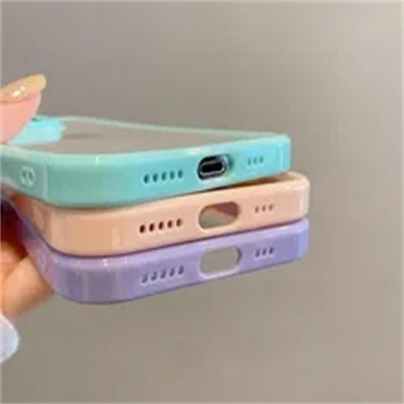 Прозрачный чехол-бампер цвета конфет для iPhone 16 15 14 13 Mini 12 11 Pro Max XR XS X 7 8 Plus SE2020, мягкая противоударная задняя крышка
