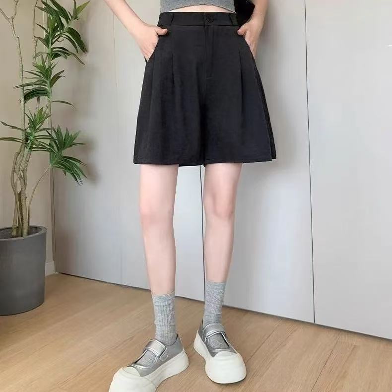 Suit Shorts Women's Summer Thin High Waist Casual Loose Drape Thin Wide Leg Five-point Pants