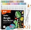 Ohuhu Acrylic Marker Set of 36 Acrylic Acrylic Filled Opaque Paint DIY School Storage Case Included Dots/Fine Points, Colors, Paints, Pen, Type,