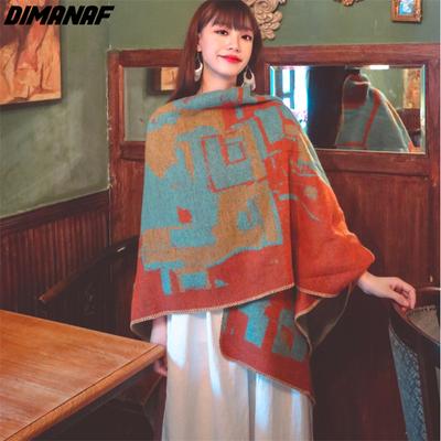 Осенний свитер с рукавом «летучая мышь» в национальном стиле с принтом для женщин, вязание в стиле пэчворк, зимняя эластичная модная свободная шаль 1008