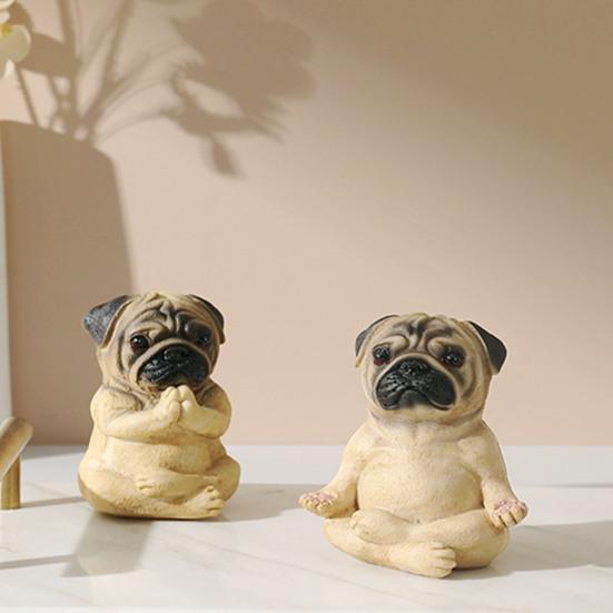 Медитирующая фигурка собаки из смолы, статуя французского бульдога, йога, щенок, скульптура животного, домашний офис, настольный сад, украшение, орнамент
