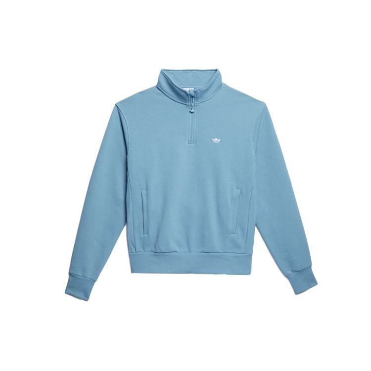 adidas Мужская толстовка на молнии Originals Trefoil с принтом логотипа, повседневная синяя кофта GL9943