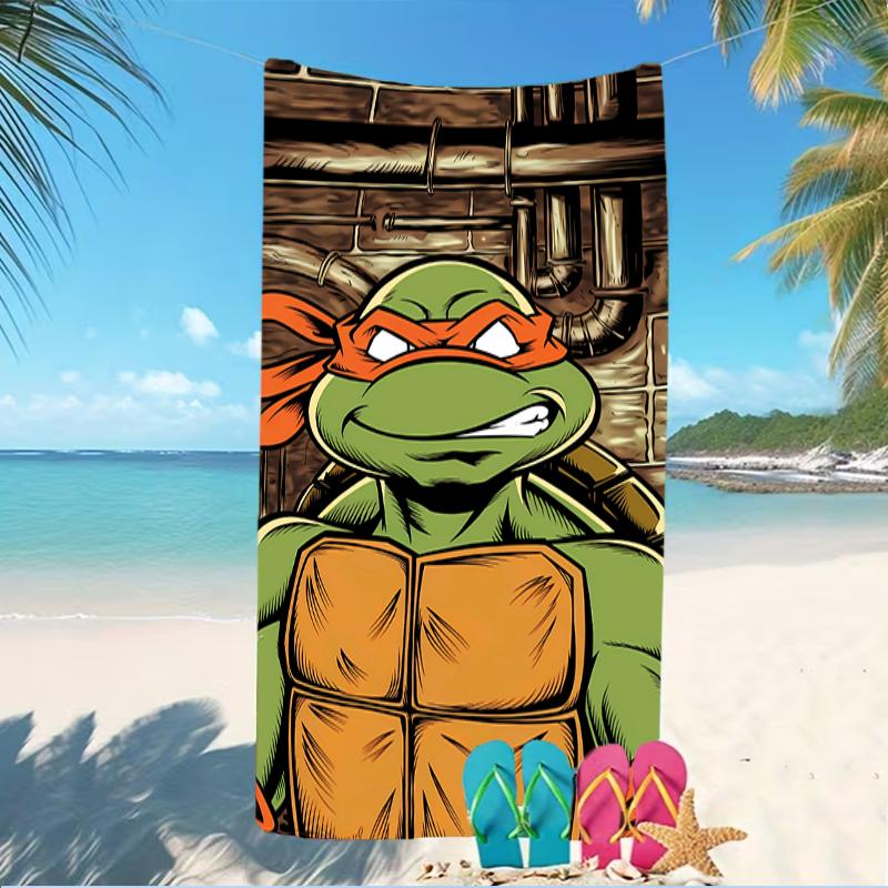 Beach Towel with Teenage Mutant Ninja Turtles Pattern - soft,absorbent,machine washable Lightweight&Modern,swimming,Travel Essentials