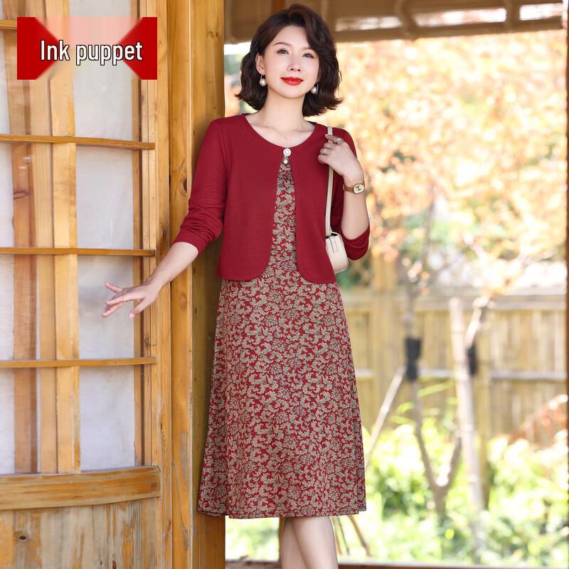 Elegant Two-Piece Floral Midi Dress Set