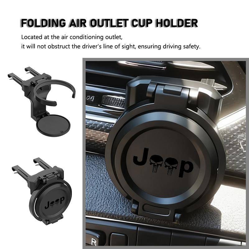 APK6 Universal Car Air Outlet Folding Storage Drink Coffee Cup Holder For Jeep Grand Cherokee Patriot Renegade Compass Wrangler