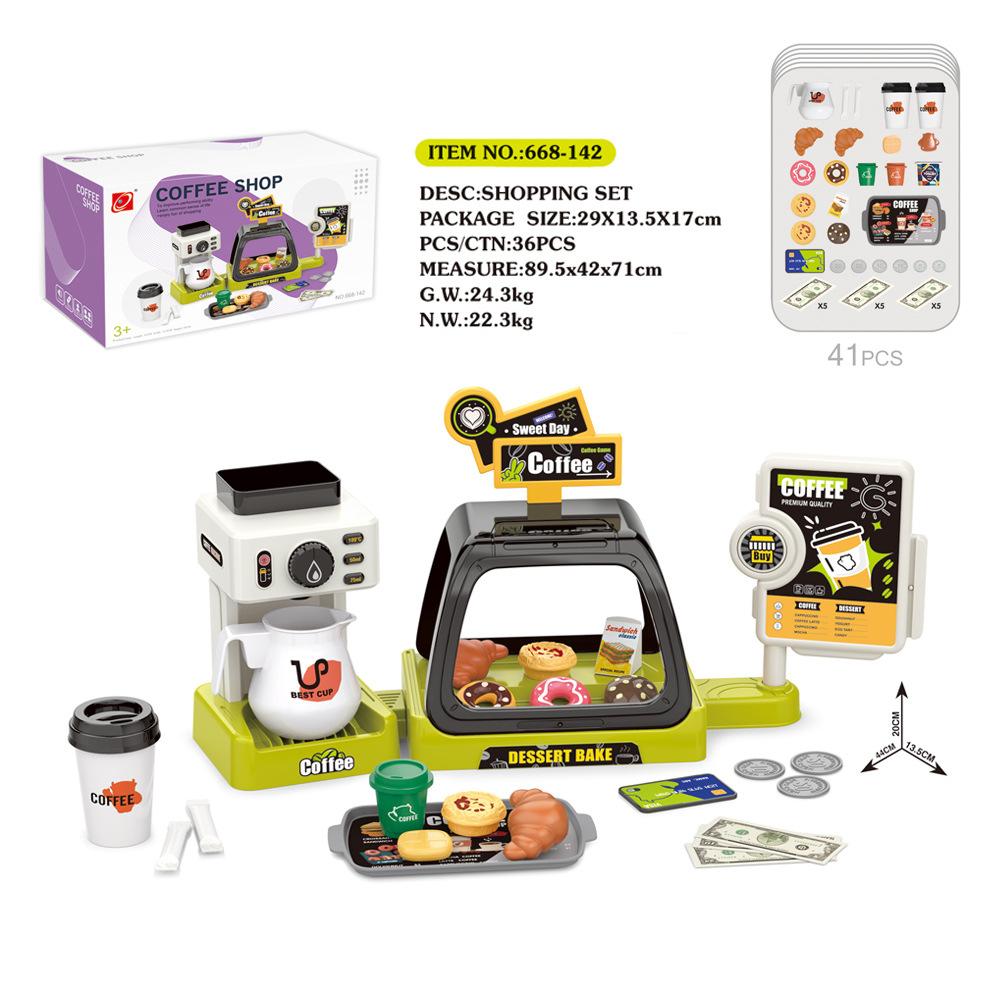 Children'S Play House Kitchen Simulation Food Mini Ice Cream Supermarket Donut Coffee Machine Export Toy Set