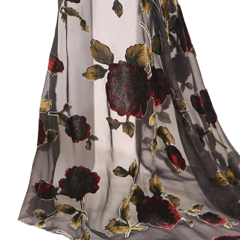 Брокат с цветочным принтом, Бархат, Жаккардовая ткань, Ткань с выжиганием (burnout velour), Африканское кружево, Тюлевые ткани для платья, DIY, Шитье, Одежда