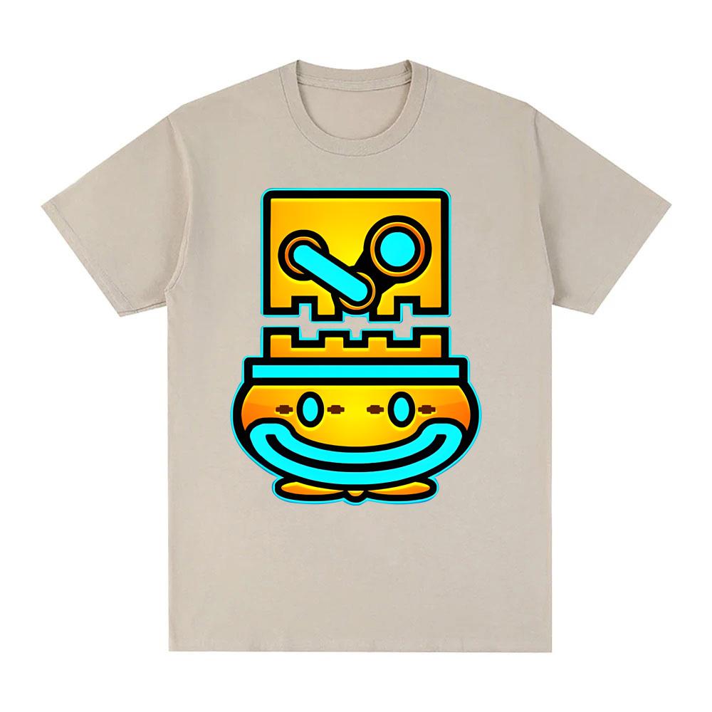 Футболка Geometry Dash 2026 Новая Ритм Платформа Электронные Игры Графический Принт ТИШКА Хлопок Удобная Высококачественная Футболка