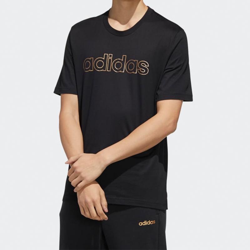 adidas Футболка с круглым вырезом Essentials Branded, мужские топы, черный цвет FM3441