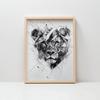 Plakat Lew W Geometrii Plakat Lew W Geometrii, 40X50 Cm, Rama Aluminiowa Czarna, Papier Matowy 230 Gsm