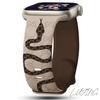 Engraved Silicone Strap For Apple Watch Band 46mm 45mm 44mm 42mm 41mm 40mm 49mm 38MM Correa Snake Texture Bracelet Series 10 8 9 7 SE 6 5 4 3 Ultra 2