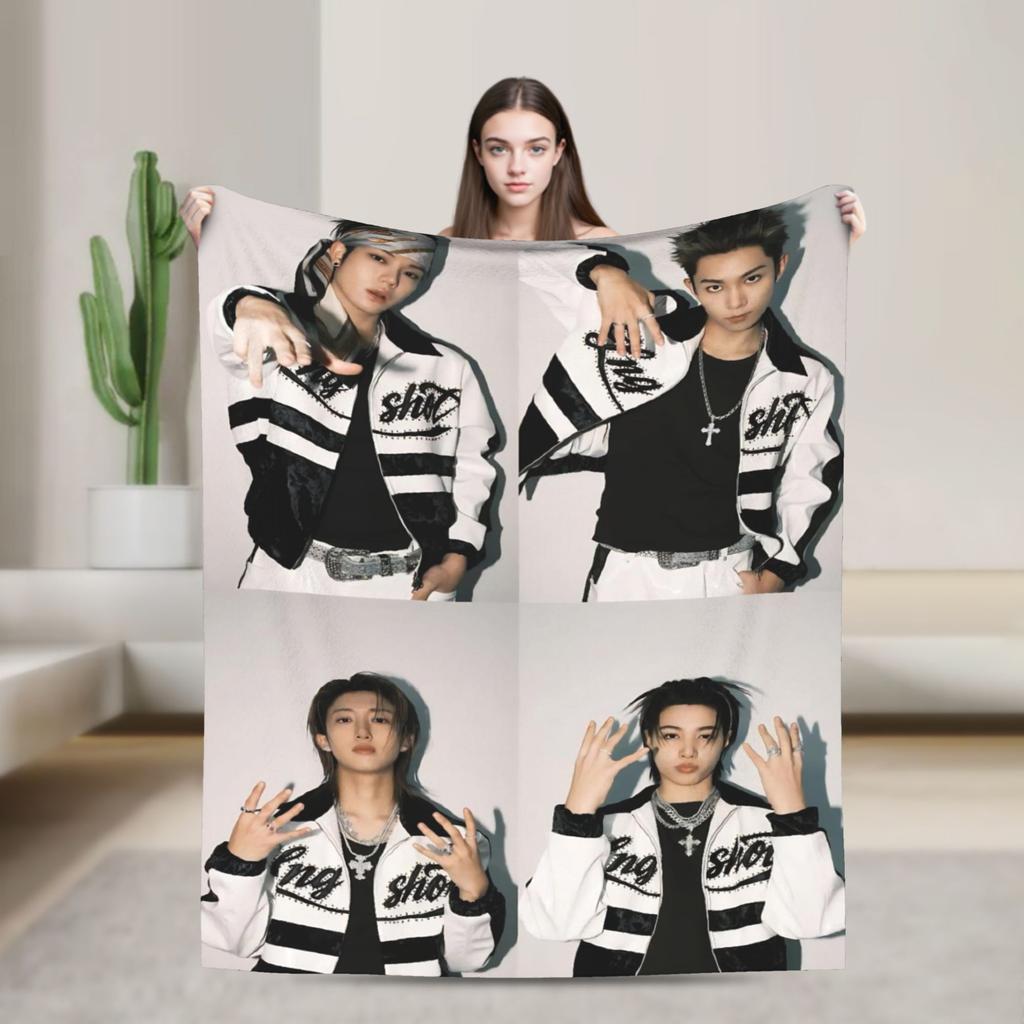 Kpop Group Lngshot  Printed Blanket For Men Women Ultra Soft  Throw Blankets for Bed 50x60 Inches Multi-size
