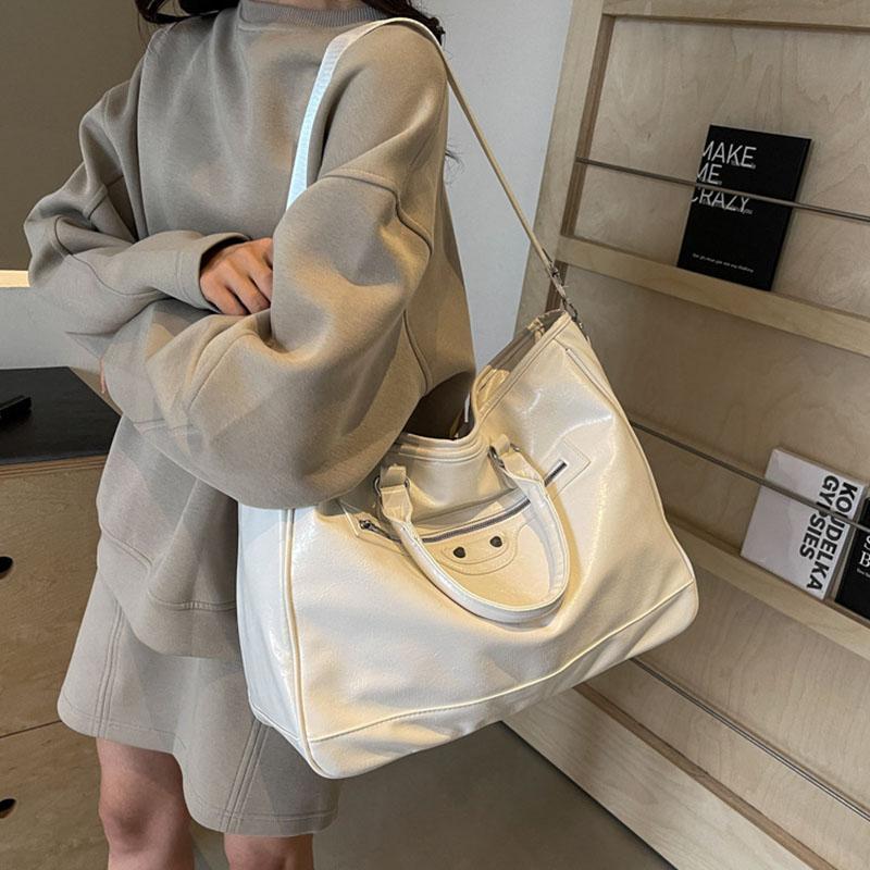 Досуг Большая вместительная сумка-тоут Новые женские сумки для шопинга и путешествий Красные сумки Ретро из искусственной кожи для студентов колледжа одно плечо сумки