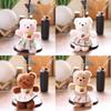 Cute Bear Plush Doll With Cherry Scarf And Skirt For Bag Decoration And Collectors