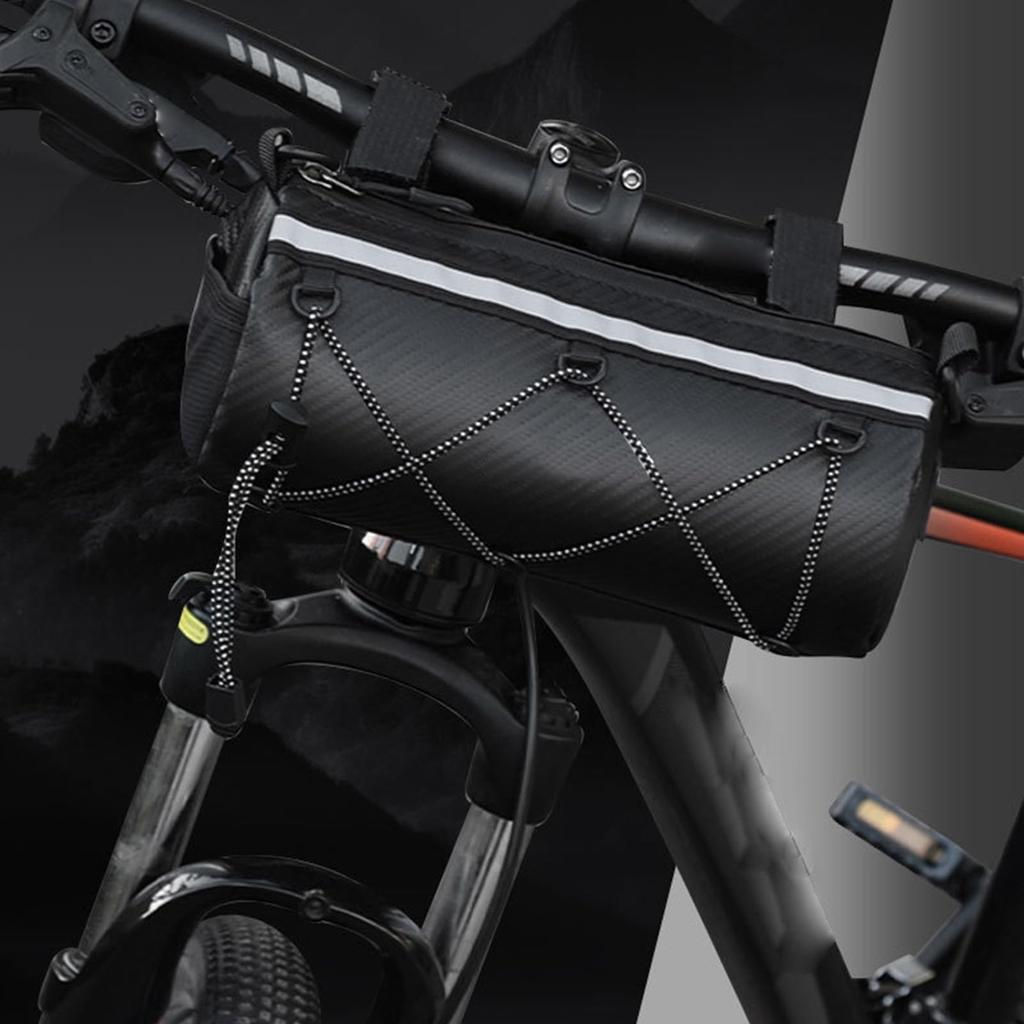 Bicycle Handlebar Bag-3L Waterproof Front Basket with Phone Mount Holder | Reflective Strap System,