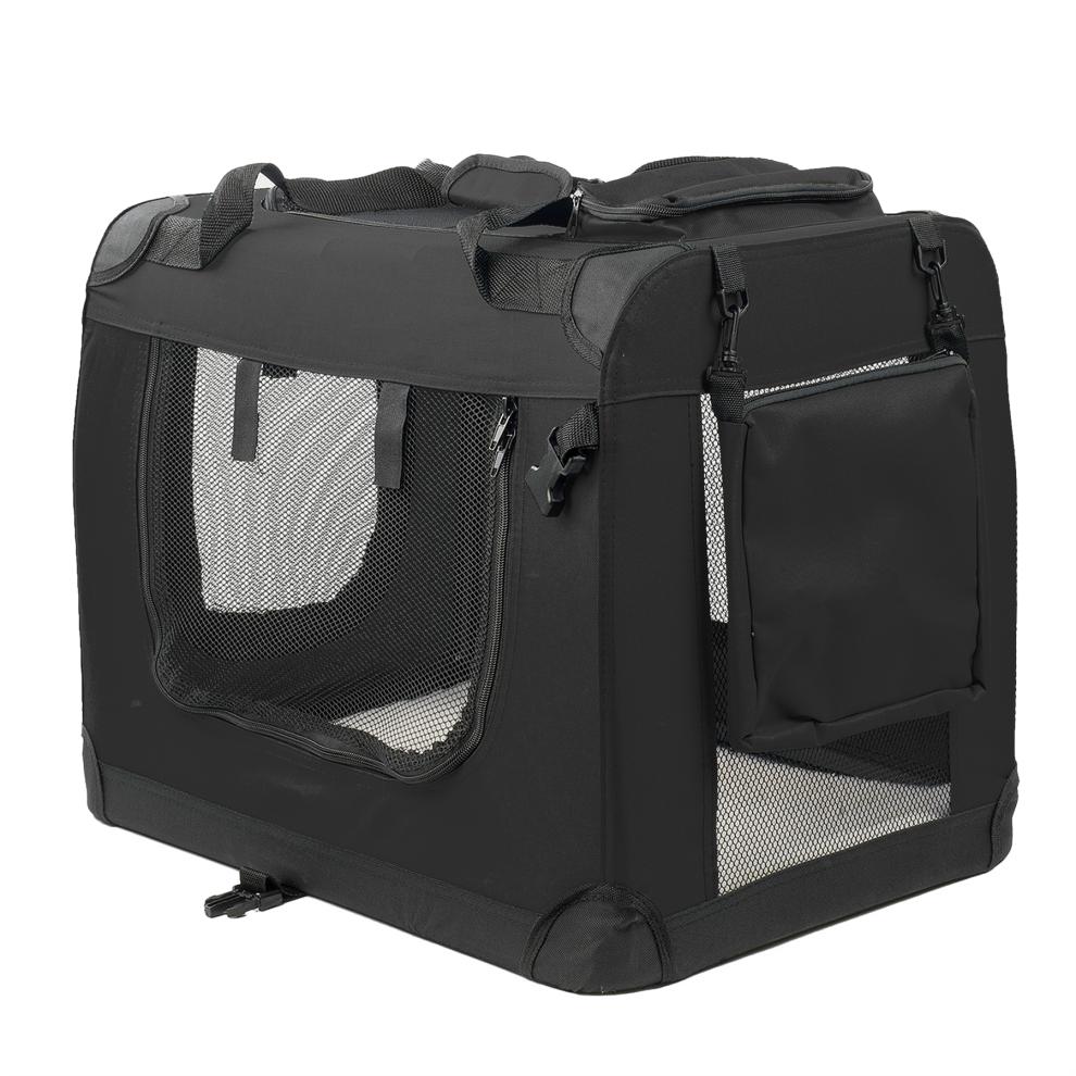 KCT Medium Black Fabric Pet Carrier Travel Transport Bag for Cats and Dogs
